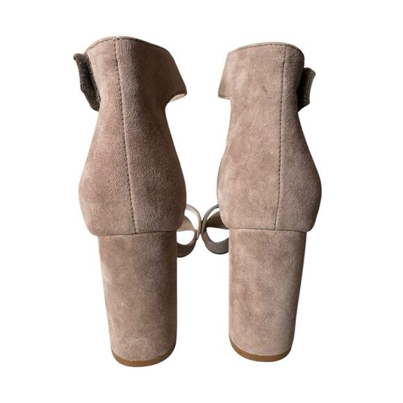 JEFFREY CAMPBELL Lindsay Ankle Strap Sandals w Block Heel Suede Taupe Size 8.5 - Picture 6 of 8